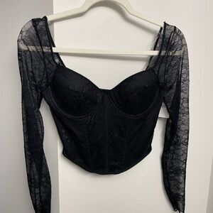 Ardene Black Lace Corset Top